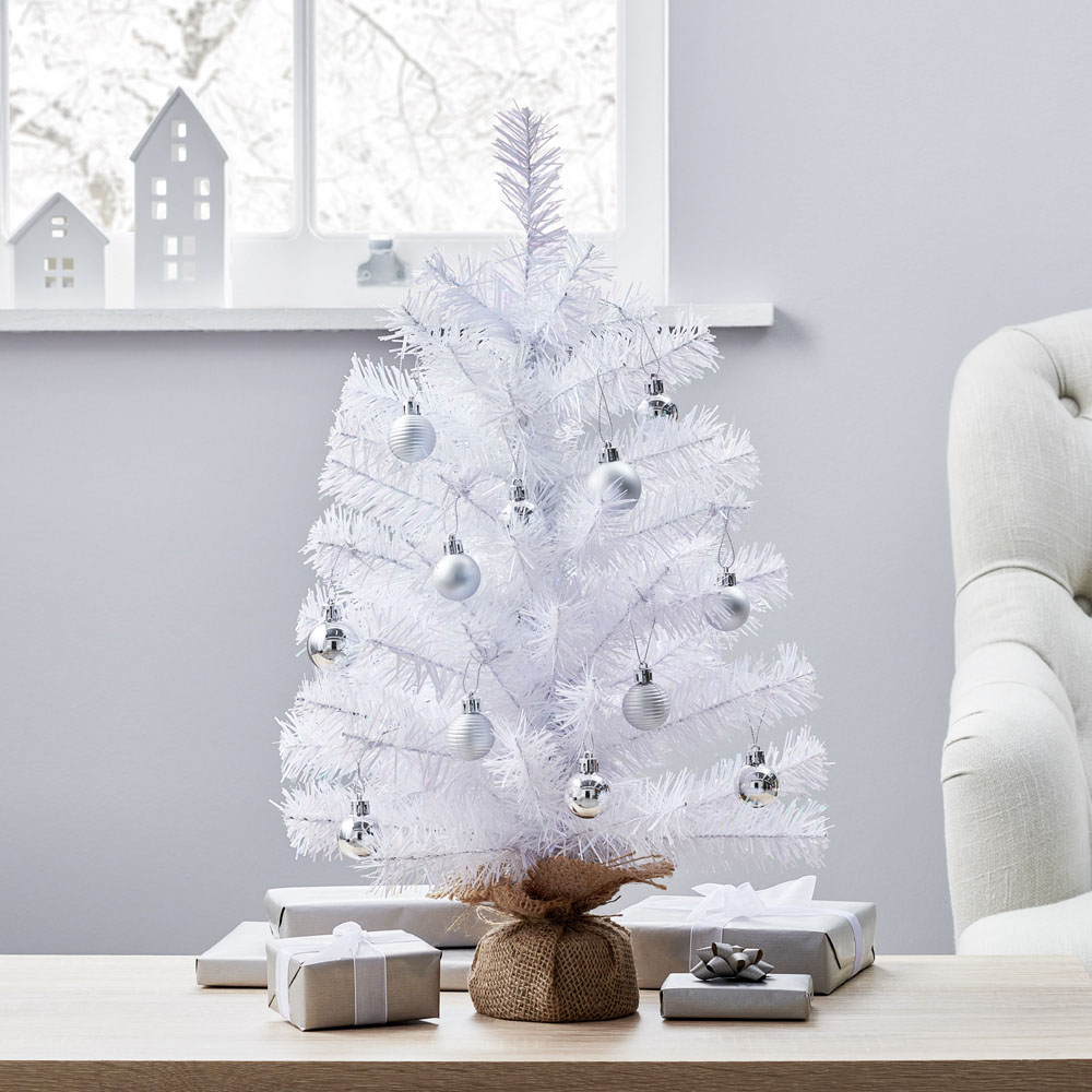 Wilko White Tree Burlap Base 55cm Image 3