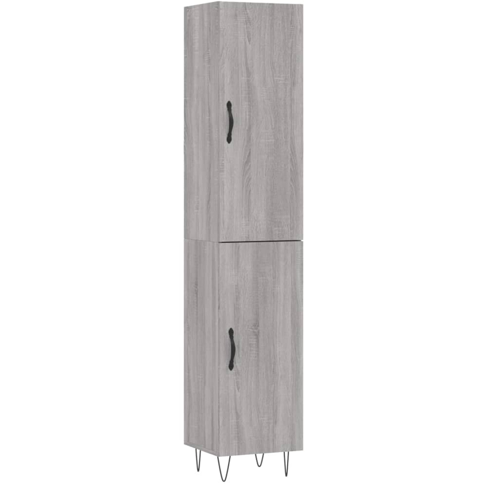 vidaXL 2 Door Grey Sonoma Tall Highboard with Metal Feet Image 2