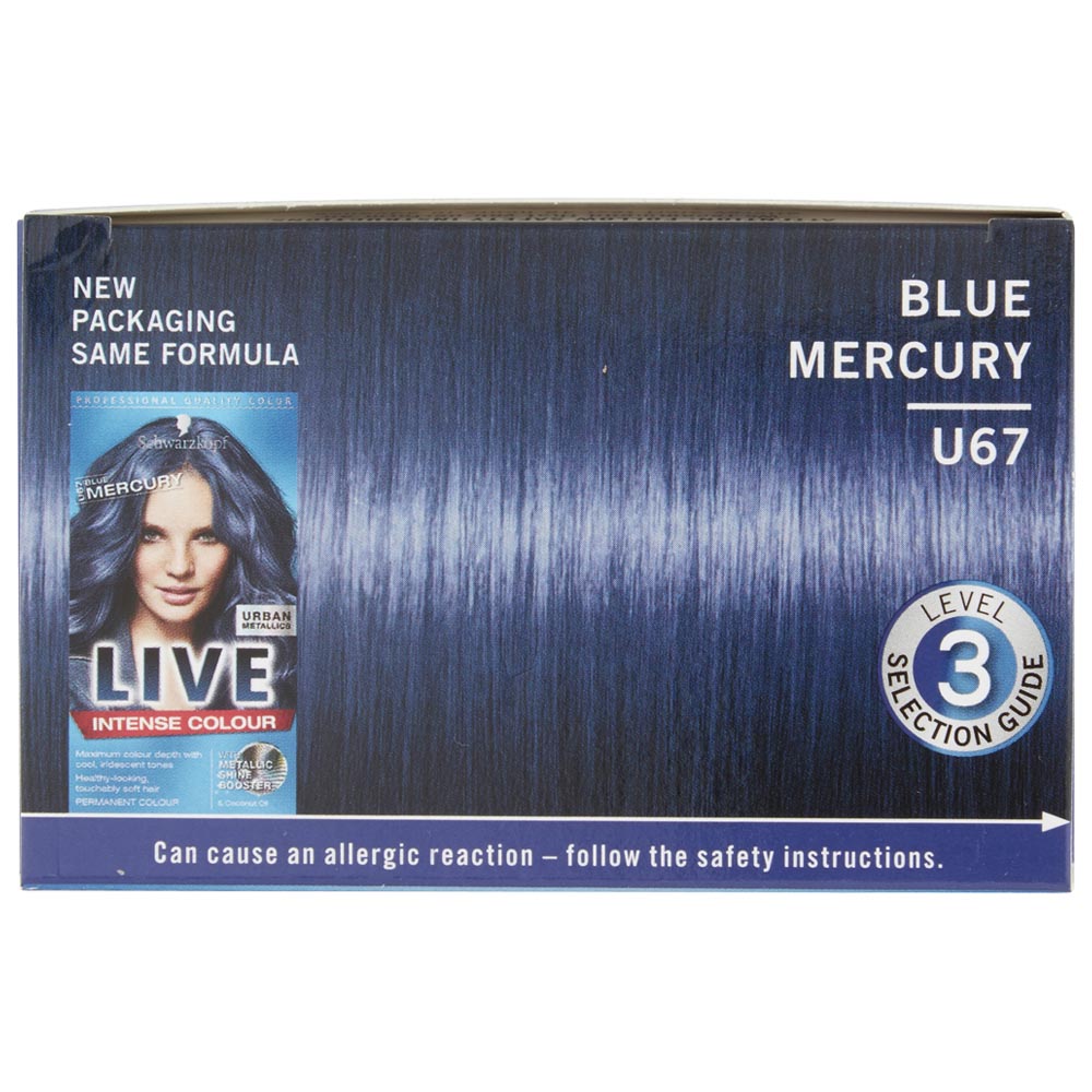 Schwarzkopf LIVE Urban Metallics Blue Mercury U67 Permanent Hair Dye Image 3