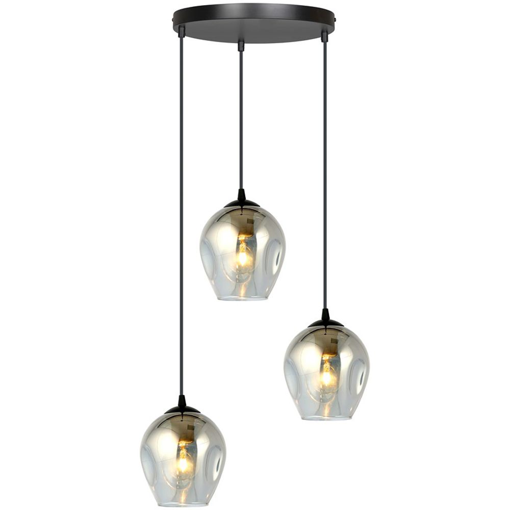 Emibig Istar Prem 3 Light Graphite Shade Black E27 Ceiling Pendant Light Image 3