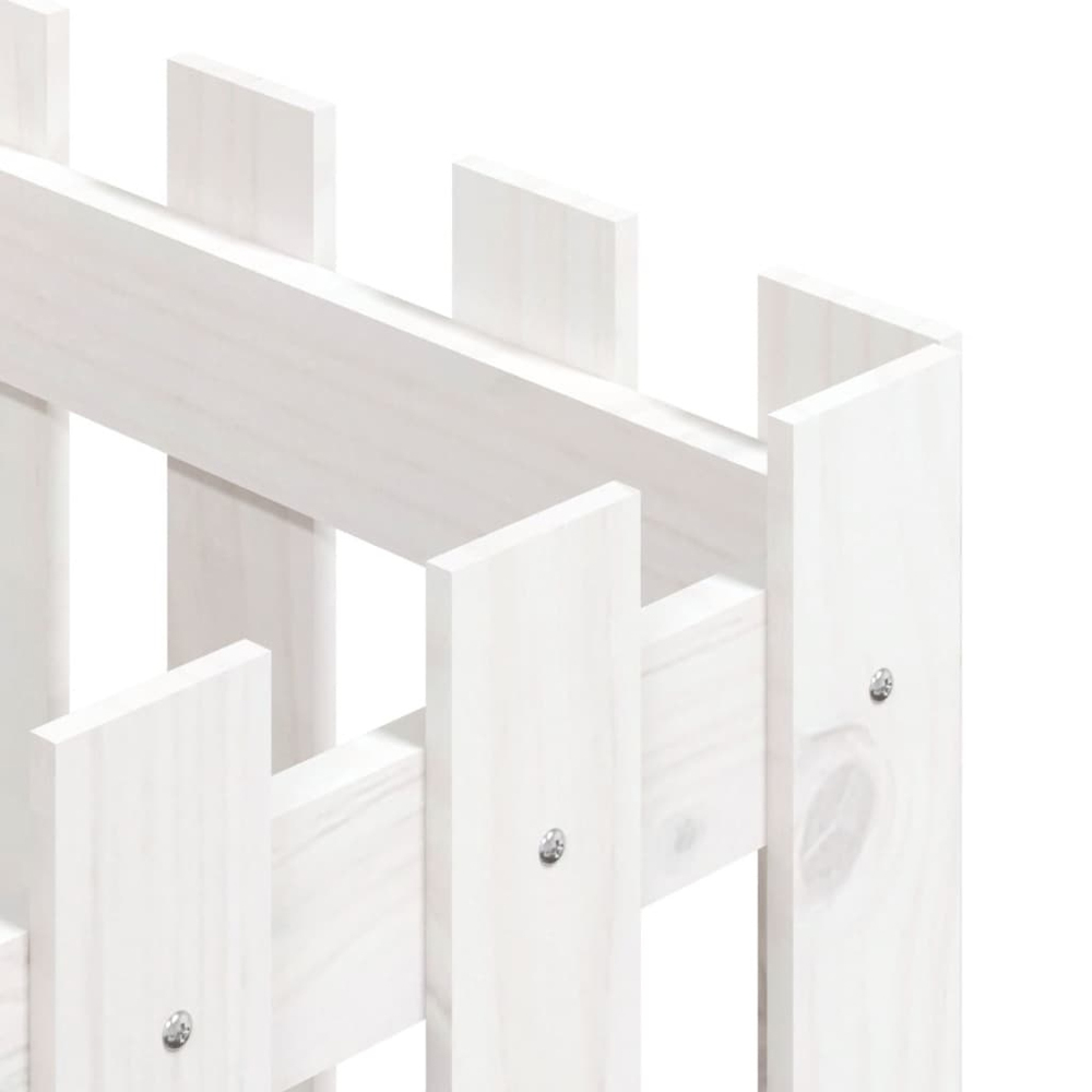 vidaXL White Solid Pine Wood Square Garden Planter 40cm Image 6