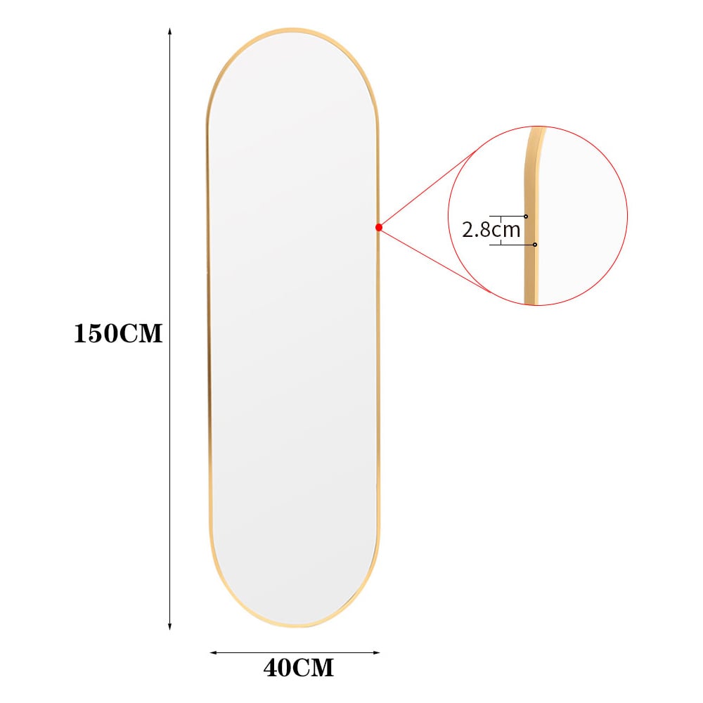 Living and Home Gold Oval Frame Full Length Wall Mirror 40 x 150cm Image 8