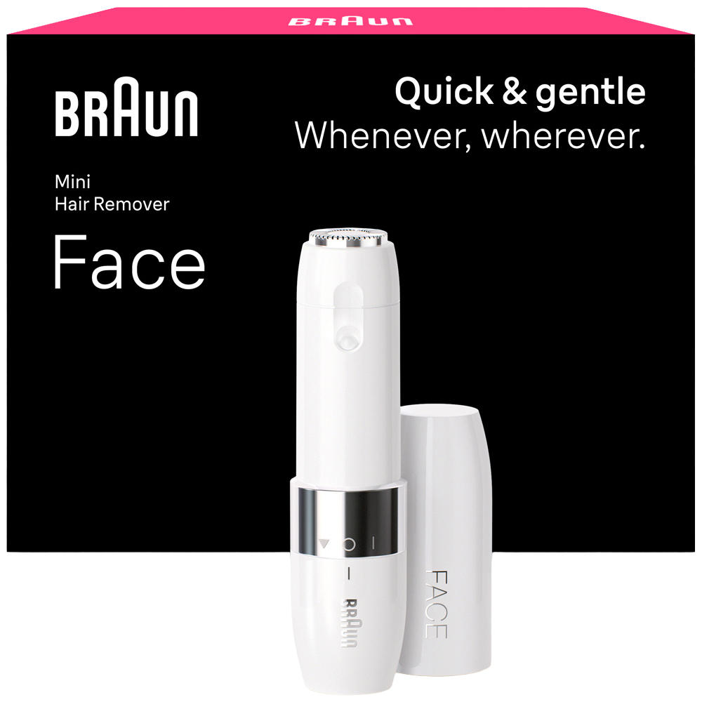 Braun White Portable Mini Electric Facial Hair Remover Image 3