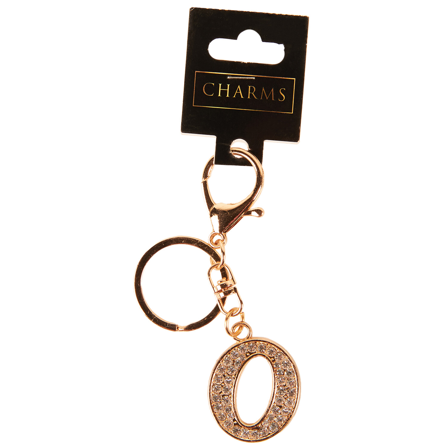 Letter Charm Keyring Gold O Image
