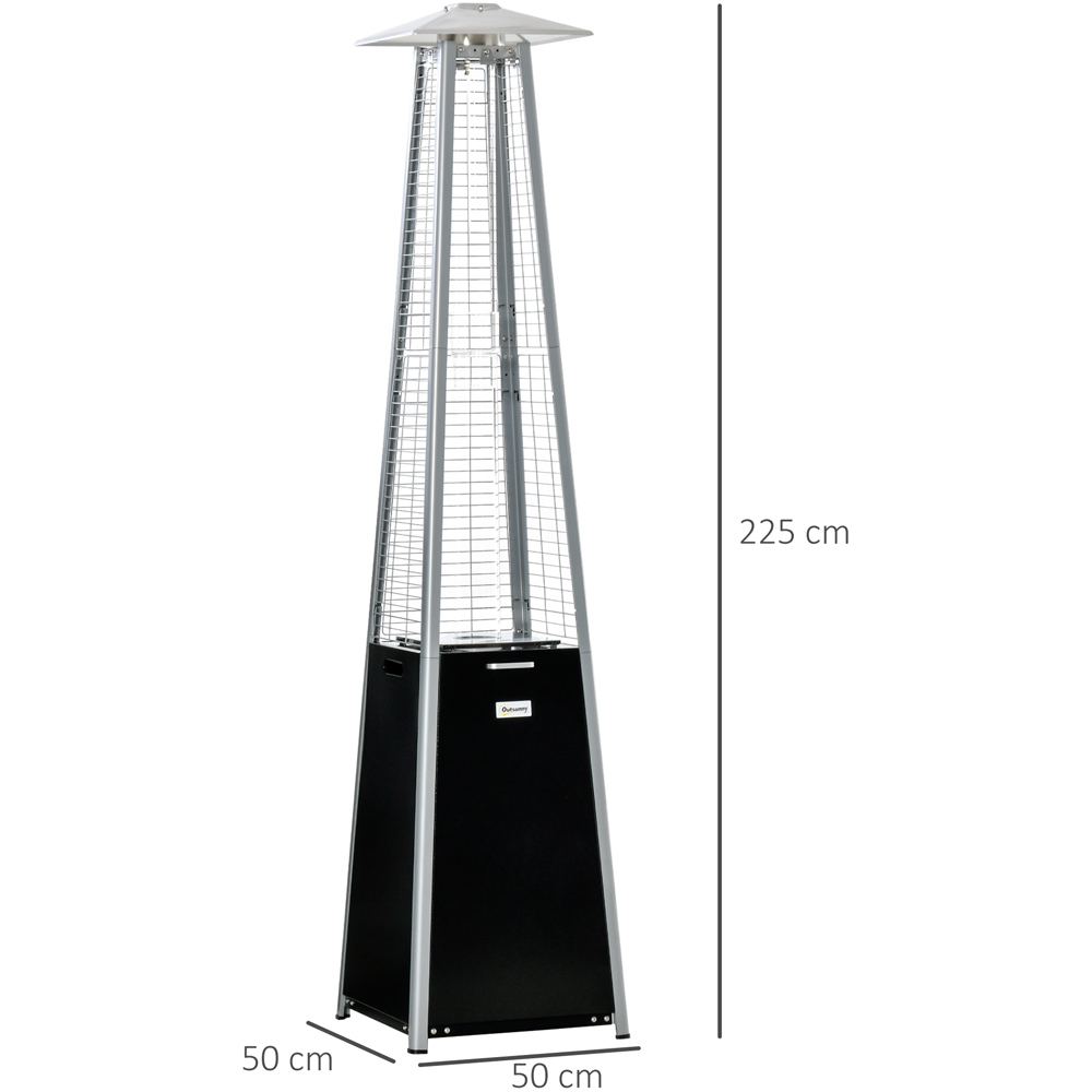 Outsunny Black Freestanding Pyramid Tower Heater with Dust Cover 11.2KW Image 7
