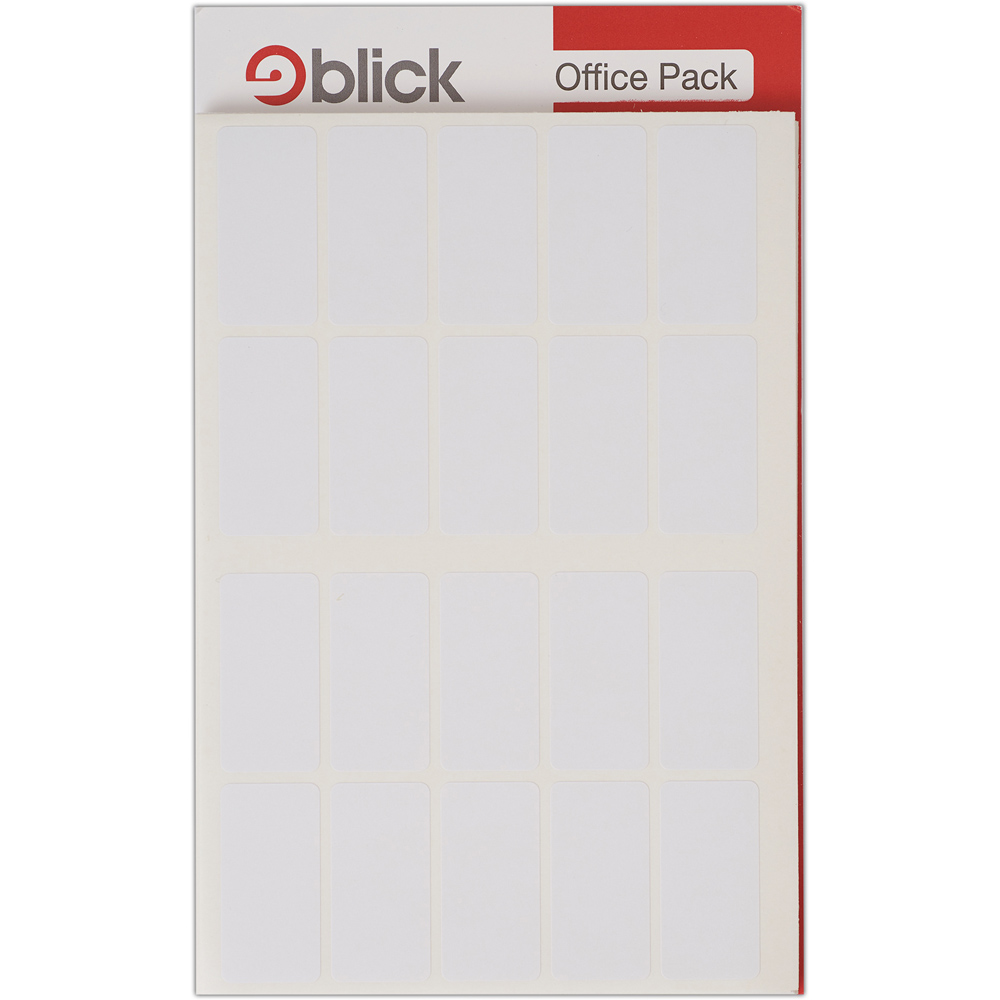 Blick White Rectangular Self Adhesive Office Label 19 x 25mm 800 Pack Image 1