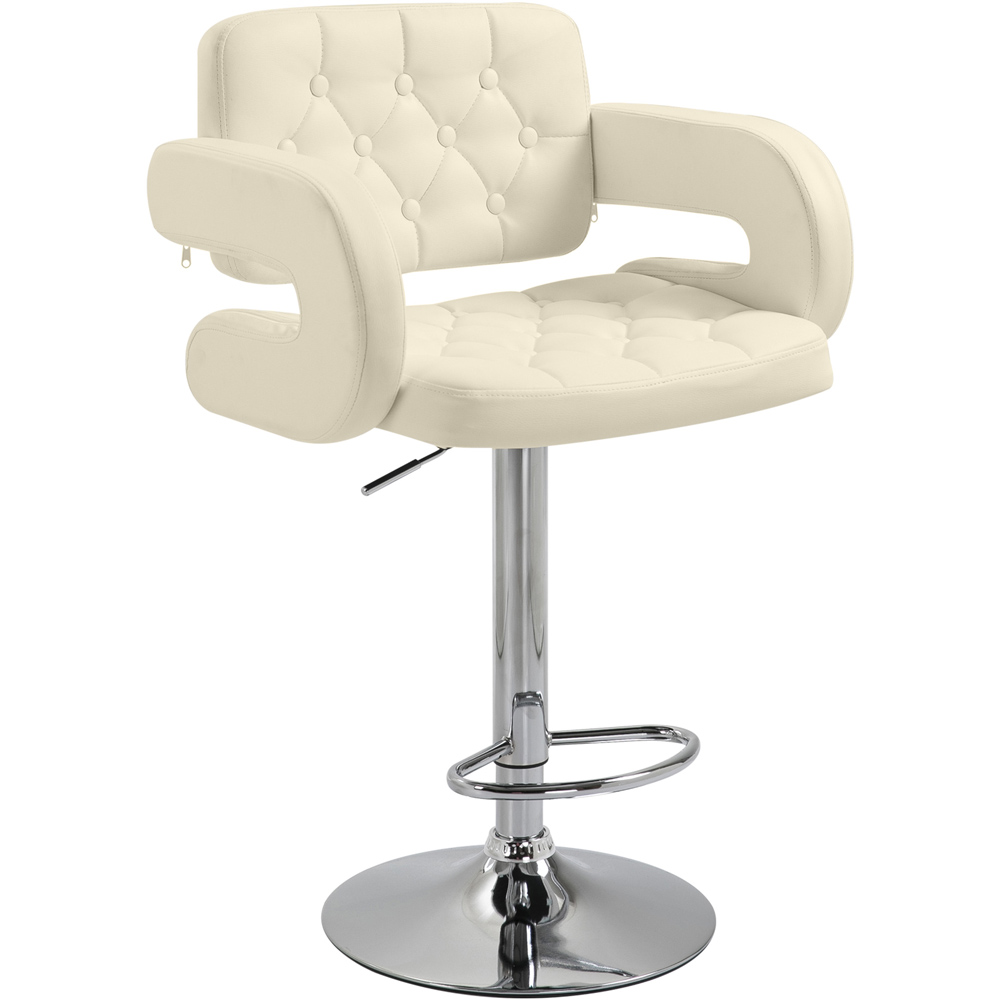 Portland Cream PU Leather Height Adjustable Swivel Bar Stool Image 2