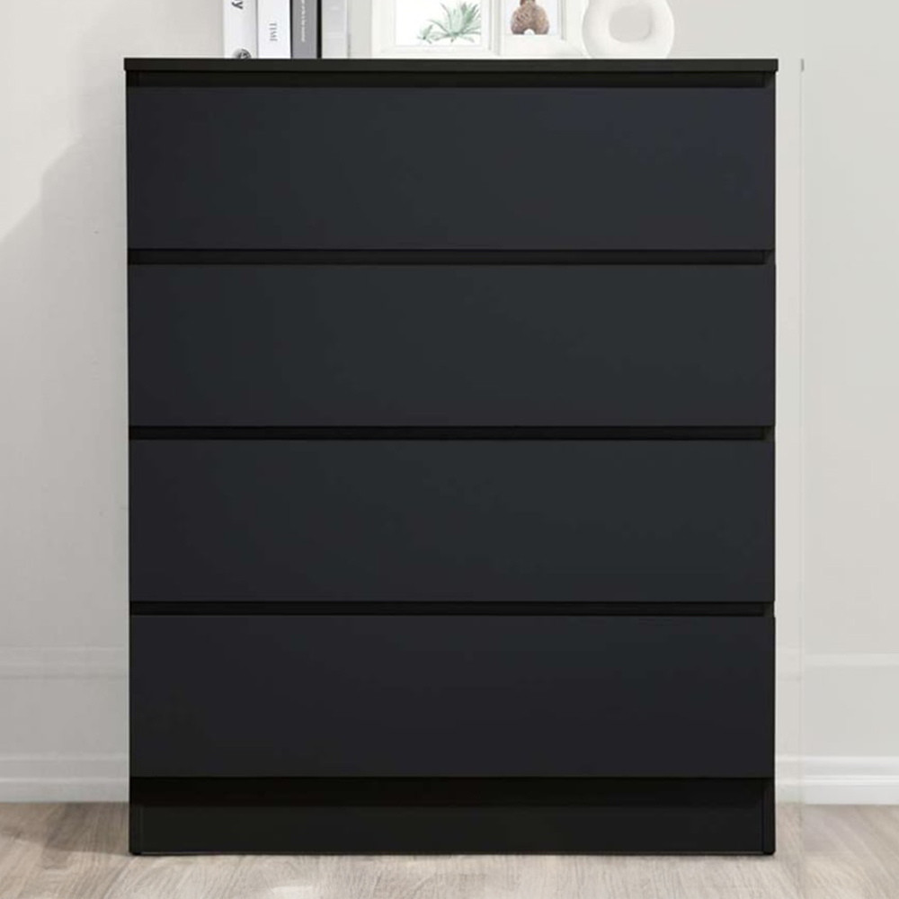 Oslo 4 Drawer Black Chest of Drawers Image 1