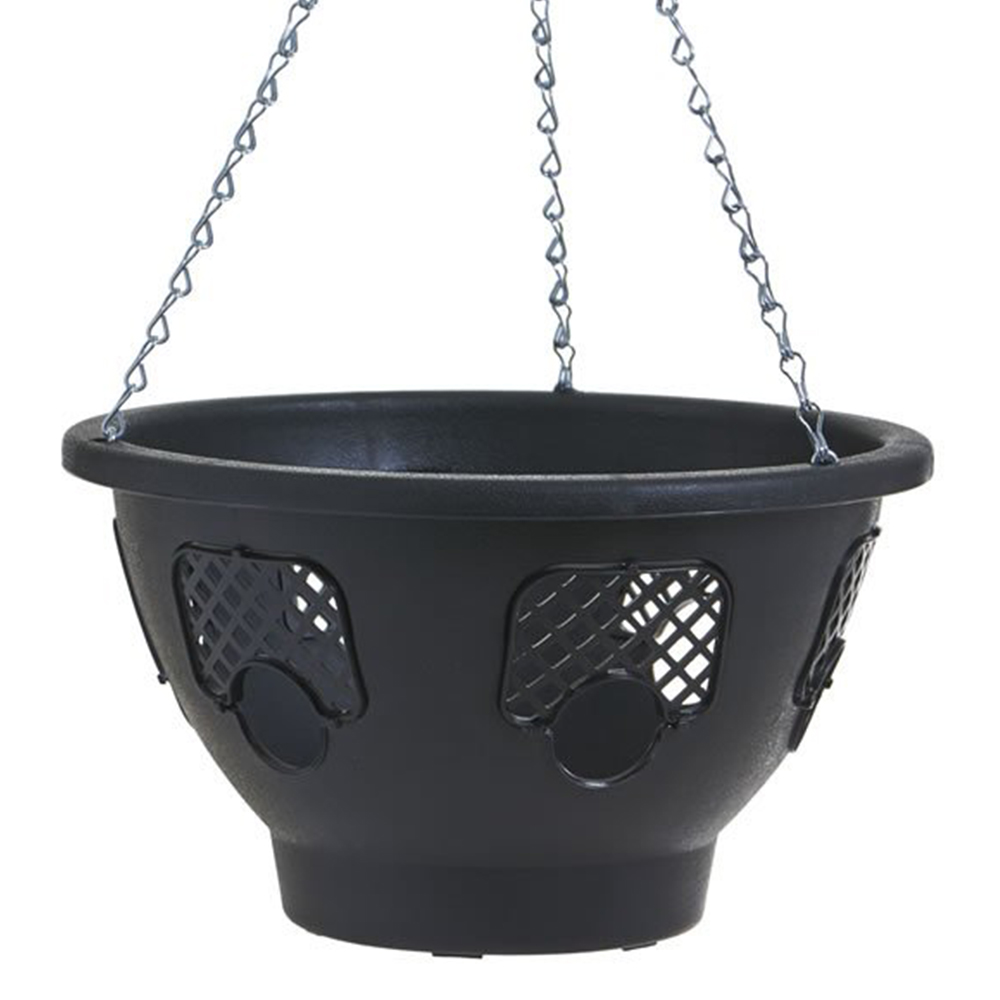 Wilko 30cm Black Easy Blooming Hanging Basket Image 2