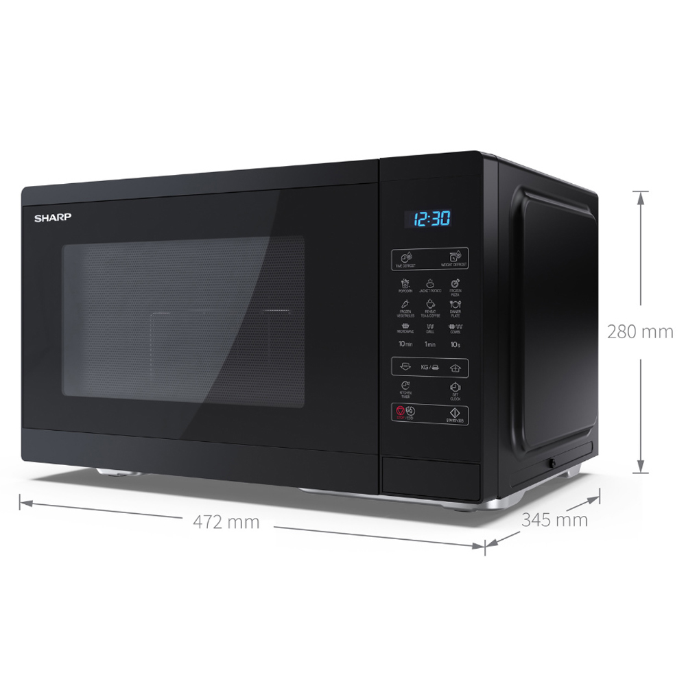 Sharp YC-MG252AU-B Black 25L Grill Electronic Control Microwave 800W Image 4