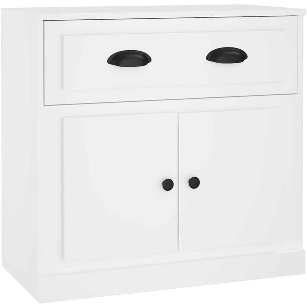 vidaXL 2 Door Single Drawer White Sideboard Image 2