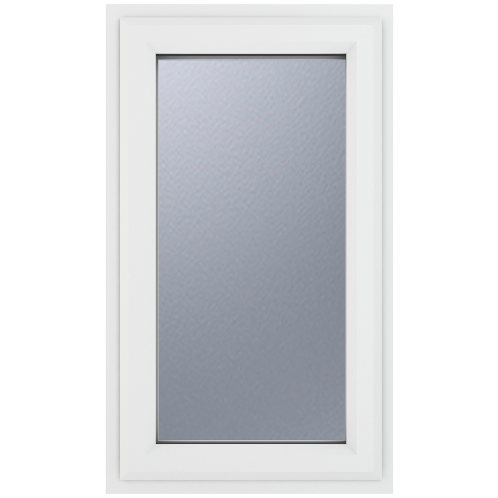 Crystal uPVC Triple Glazed Window Top Hung Opener White Obscure Glass 610x1040mm Image 1