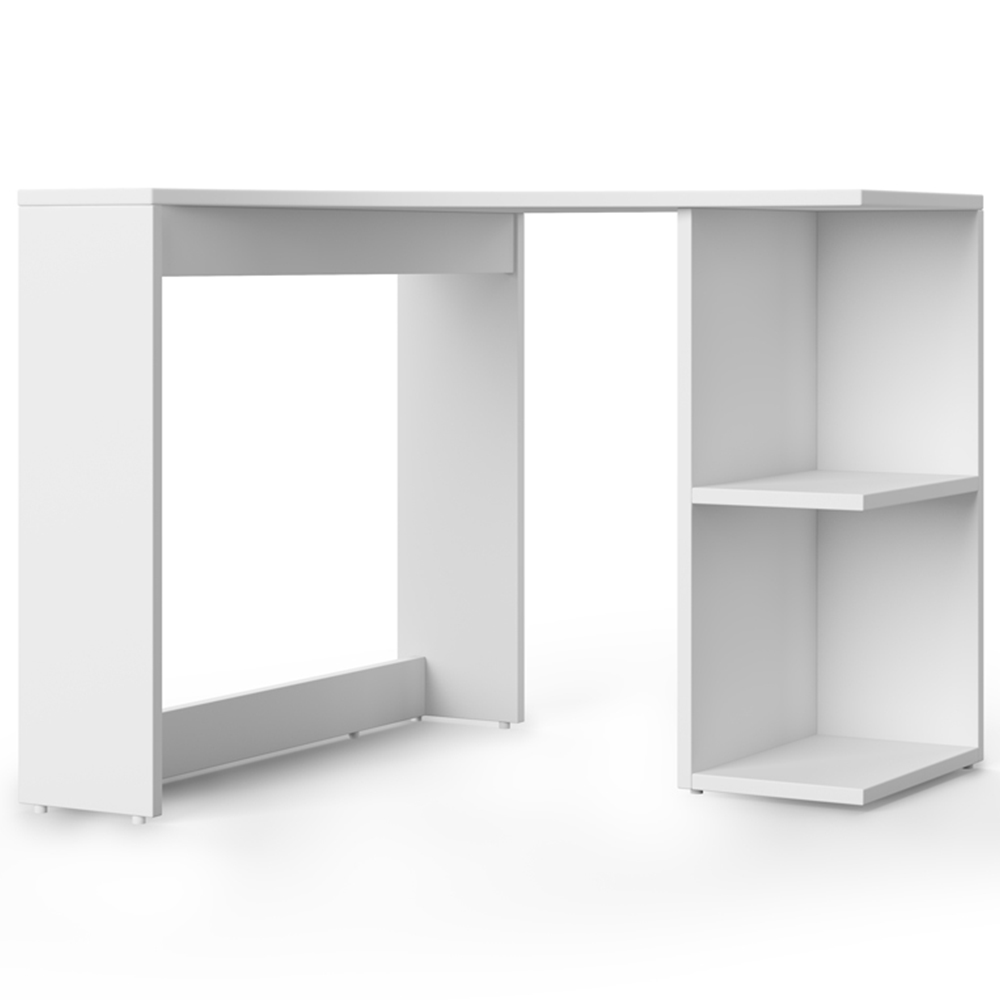 Alphason Chesil 2 Shelf Corner Office Desk White Image 2