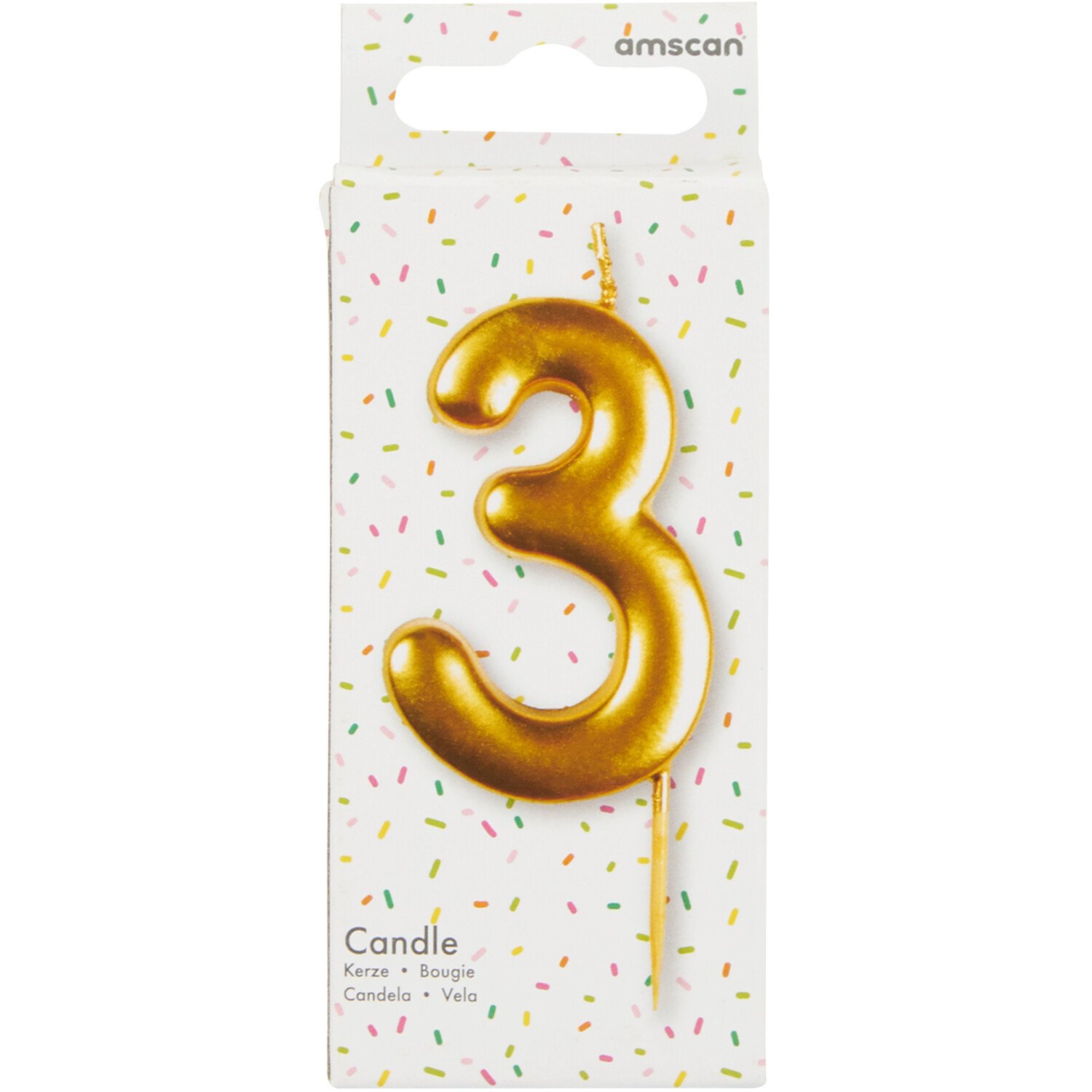 Gold Number Birthday Candle - Gold / 3 Image 1