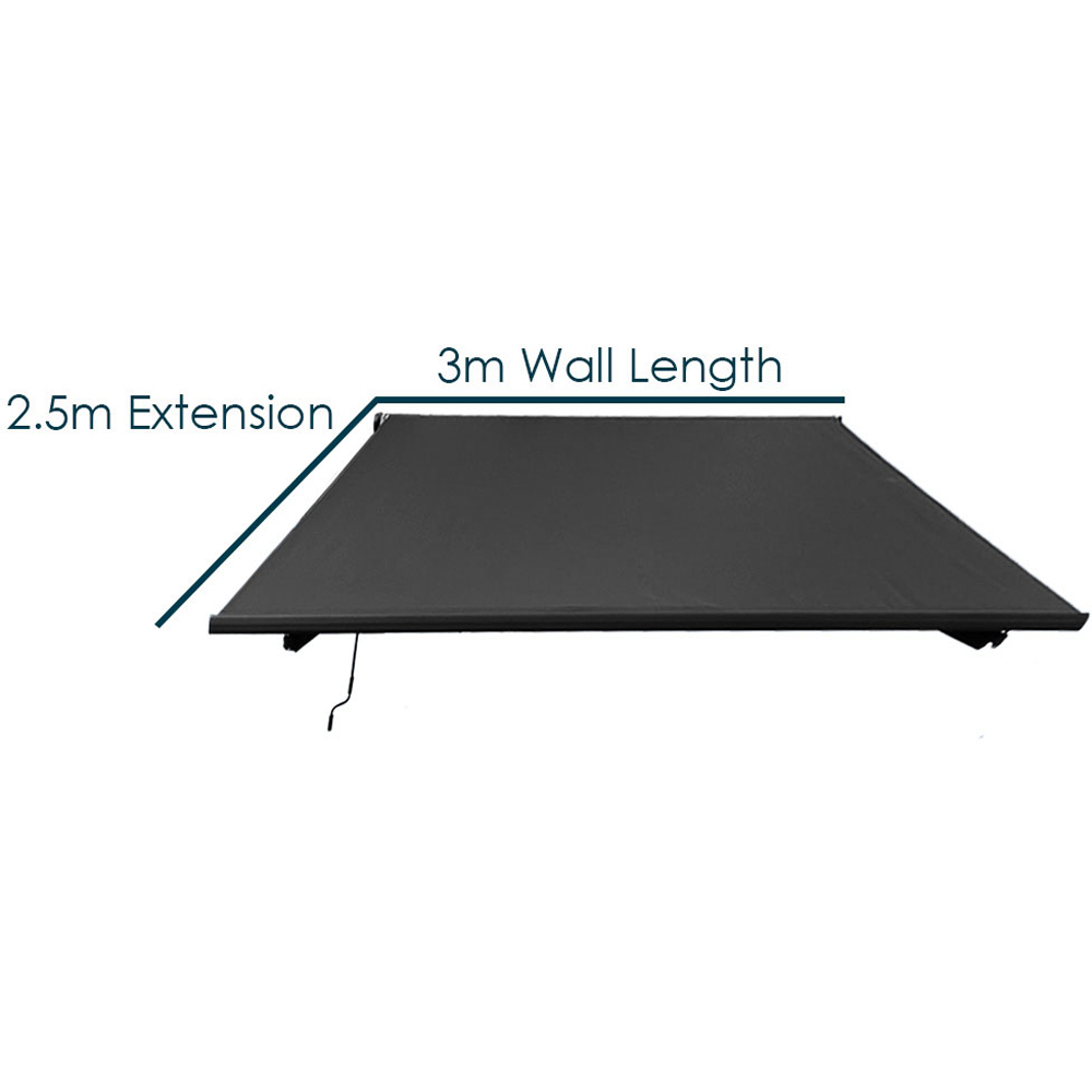 Jack Stonehouse Black Manual Awning 3 x 2.5m Image 6
