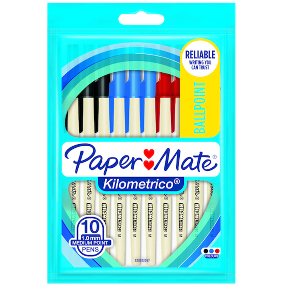Single Papermate Kilometrico Ball Point in Assorted style 10 Pack Image