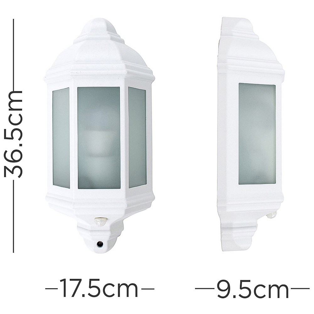 ValueLights Kayleigh White Outdoor Wall Lantern with PIR Motion Sensor Image 8