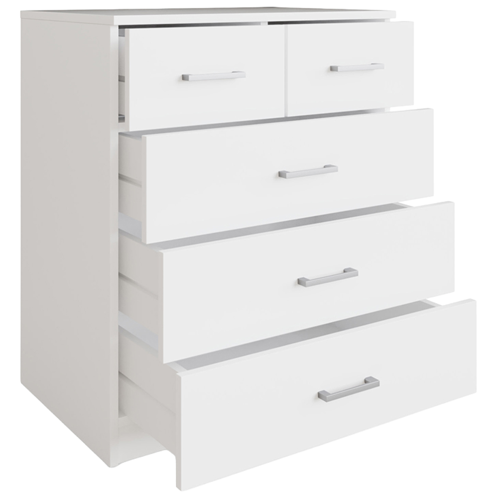 GFW Bailey 5 Drawer White Chest of Drawers Image 4