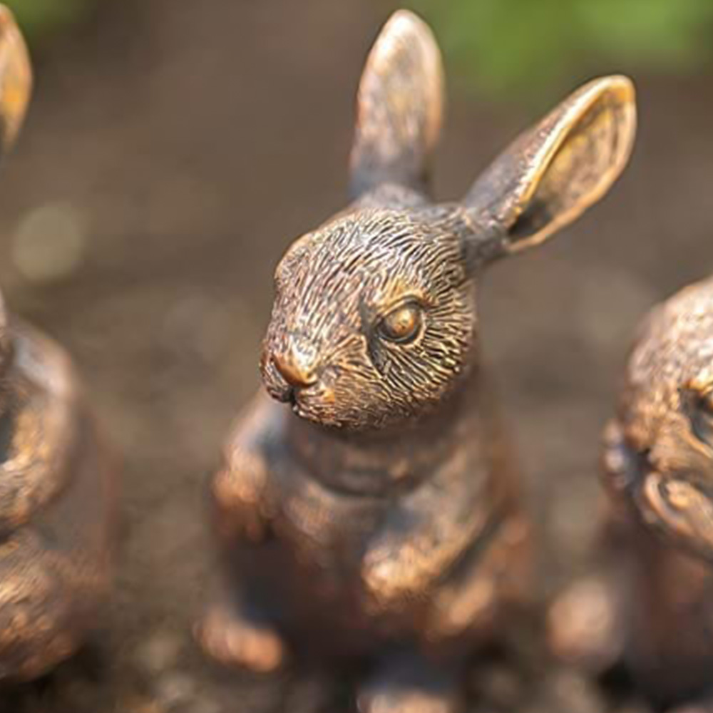 Marco Paul Set of Resin Rabbit Parent and Babies Image 3