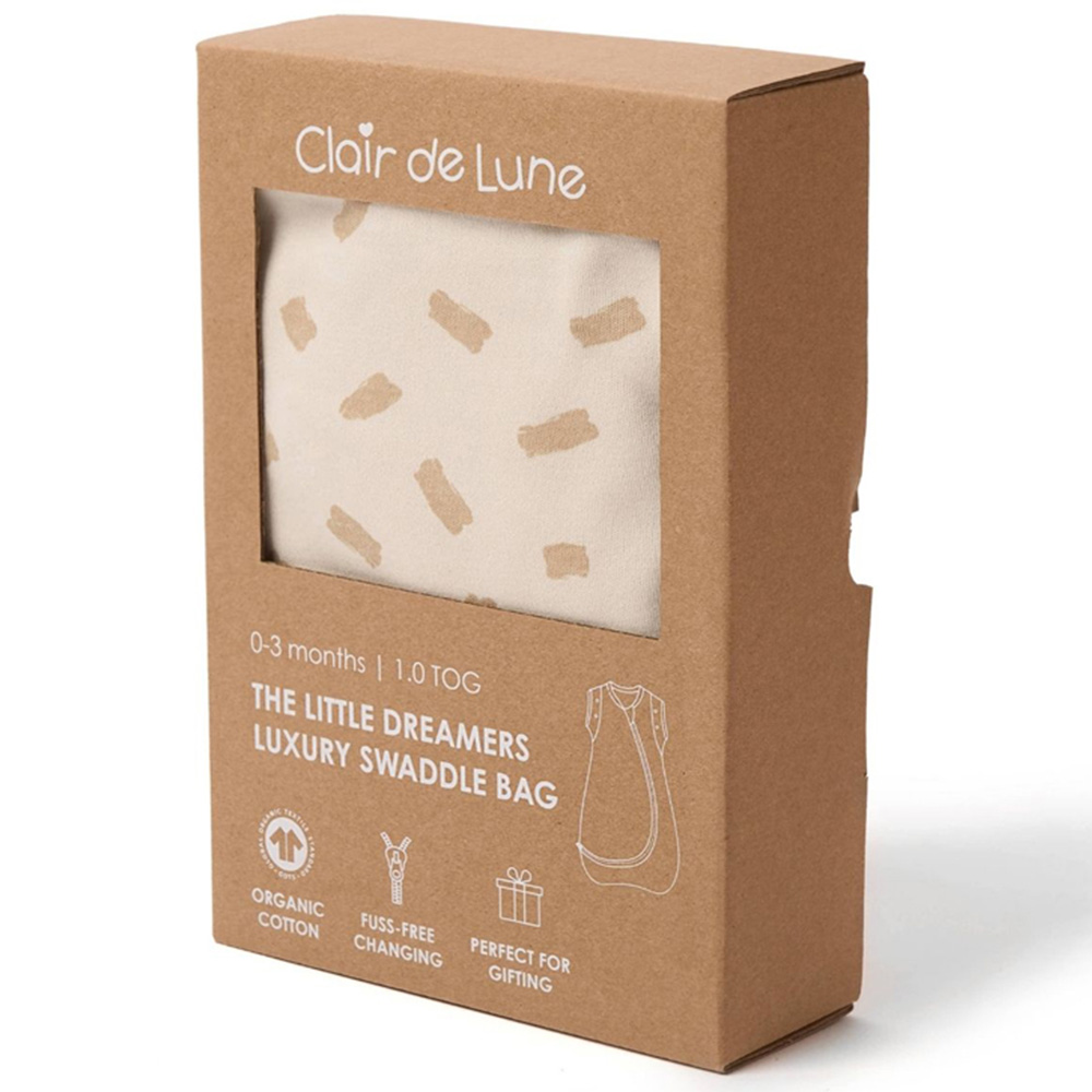 Clair de Lune Little Dreamers Organic Cotton Dash Swaddle Bag 1 Tog Image 5