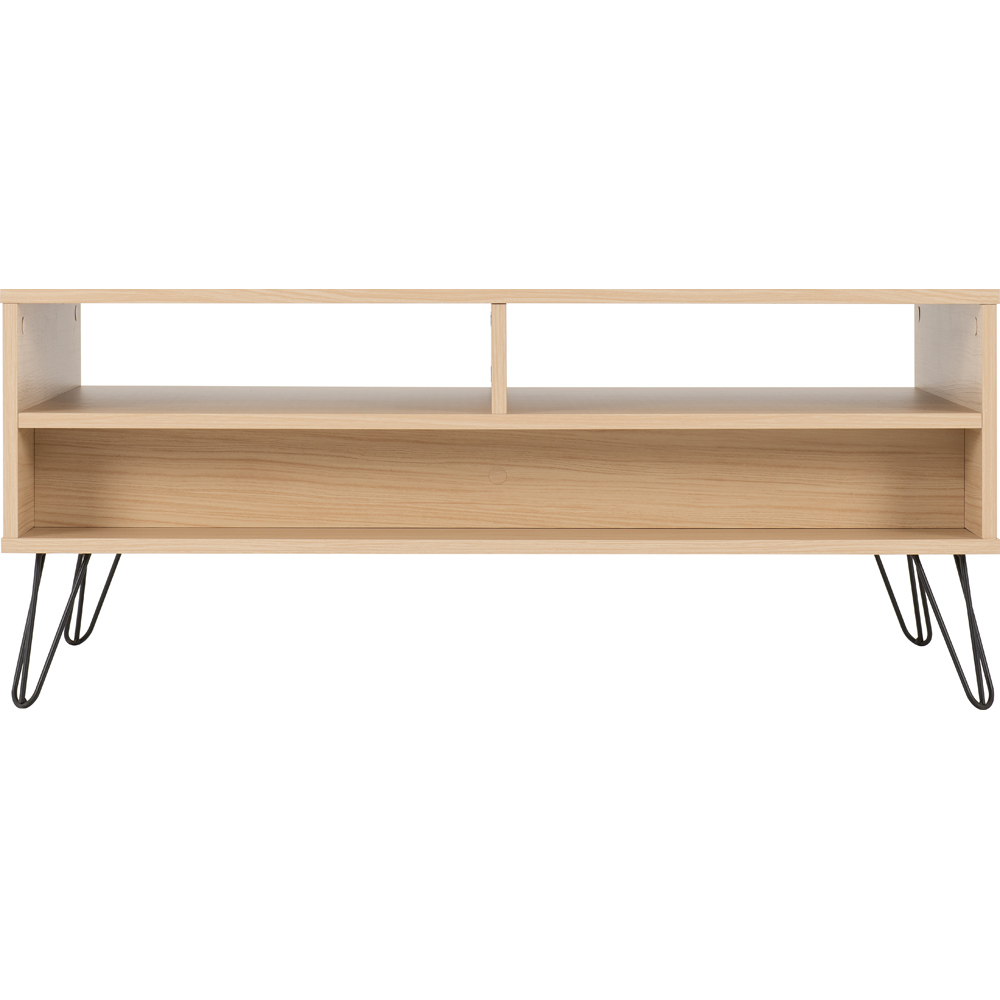Seconique Bergen 2 Drawer Oak White and Grey Coffee Table Image 5