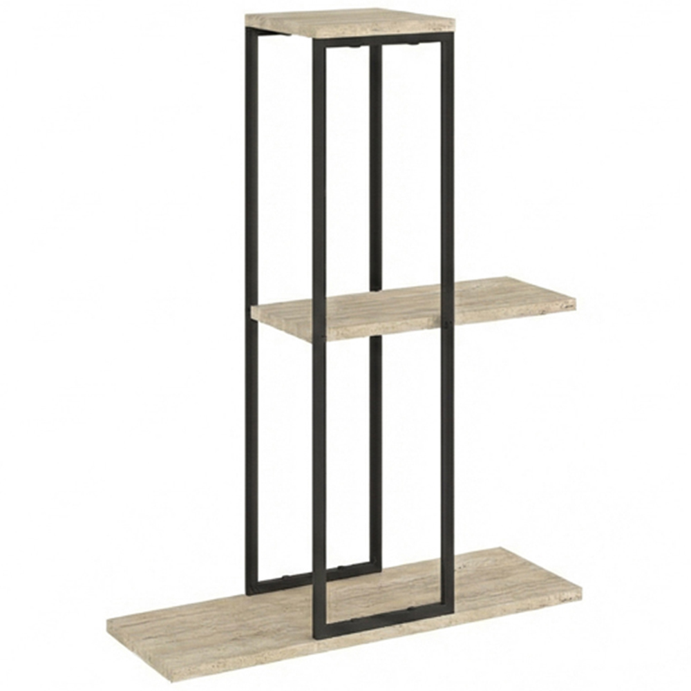 Decortie Vetra 3 Shelf Travertine Plant Stand Image 1