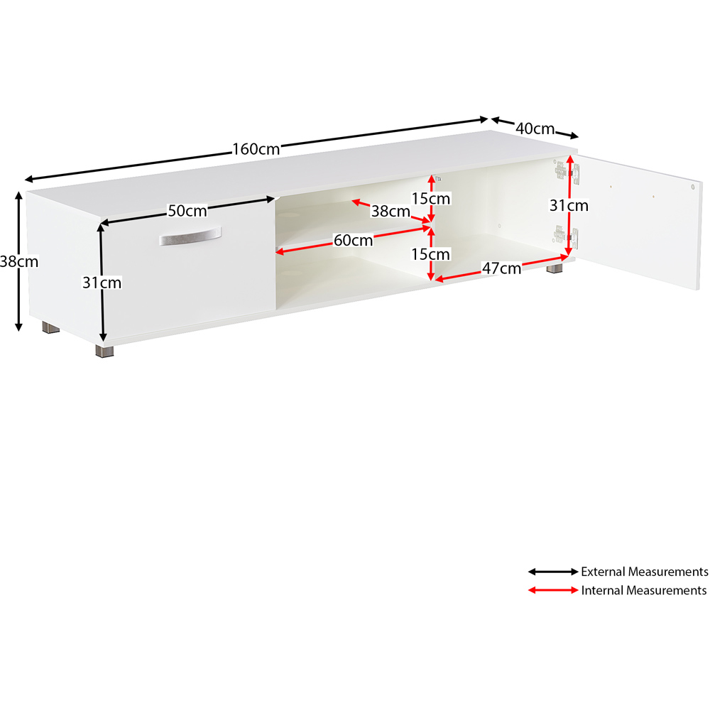 Vida Designs Cosmo 2 Door White TV Unit Image 9