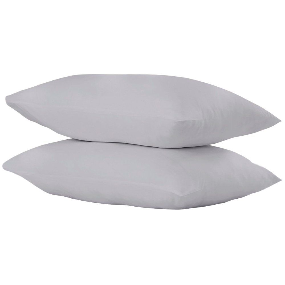 Polycotton Housewife Pillowcases - Silver Image 1