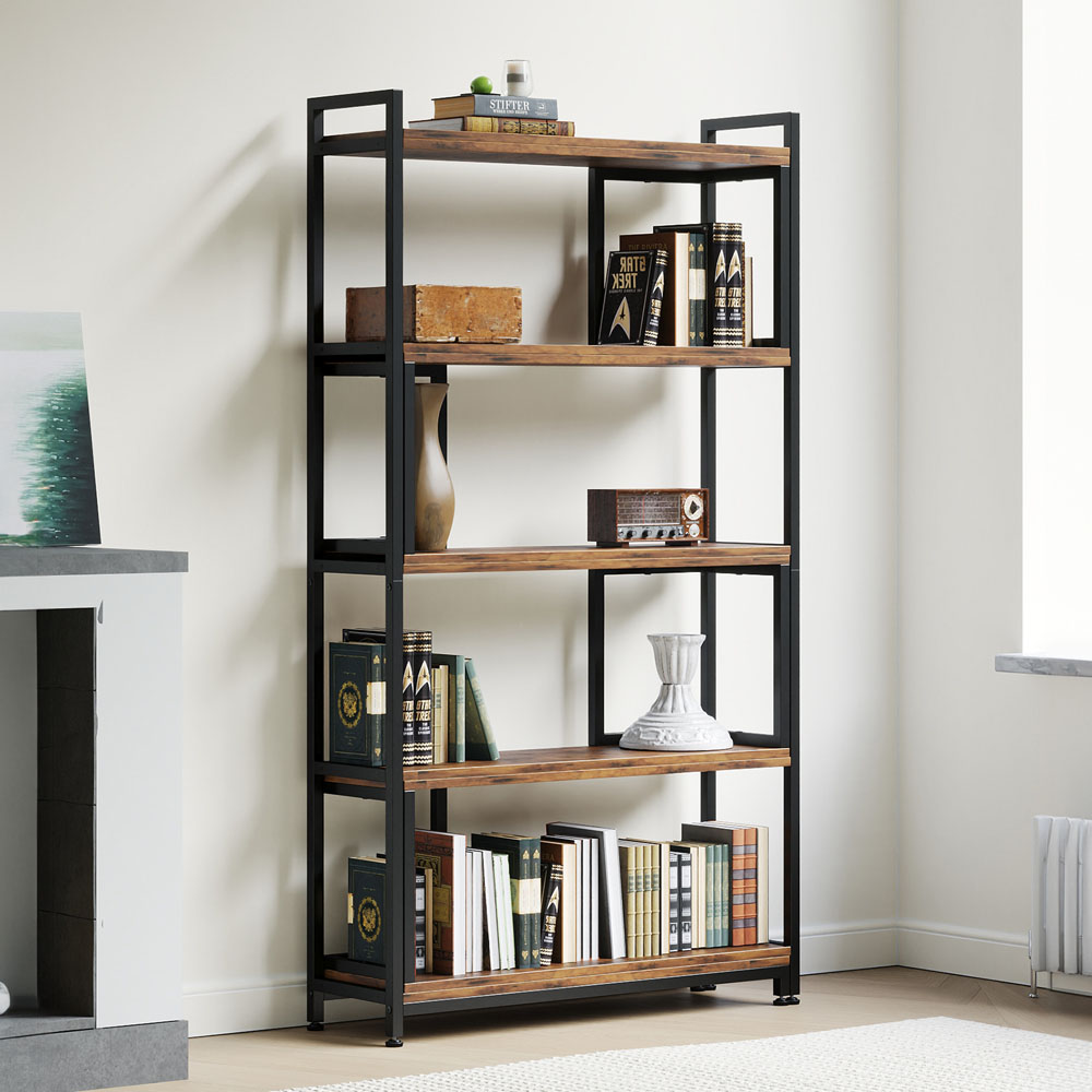 Living and Home 5 Shelf Black Frame Foldable and Rotatable Display Rack Image 7