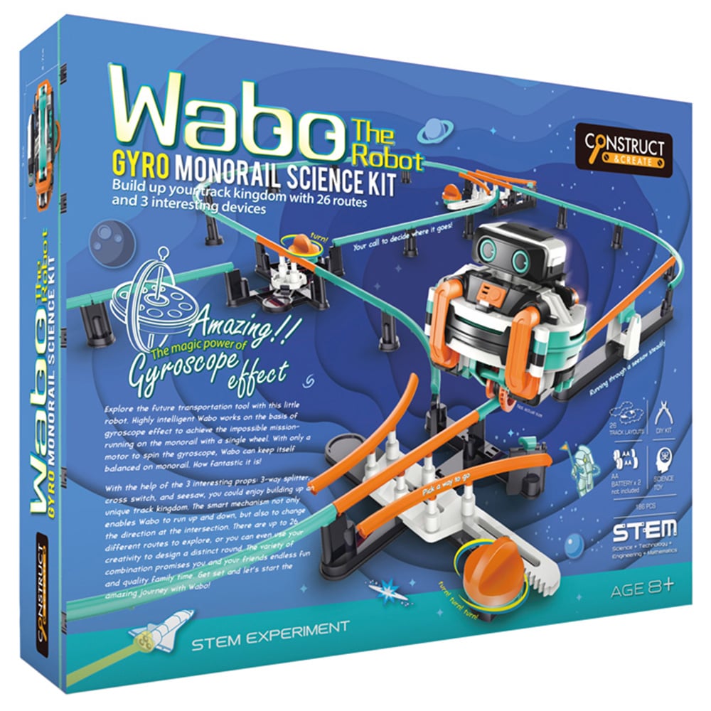 Construct & Create Wabo The Robot Gyro Monorail Science Kit Image 1