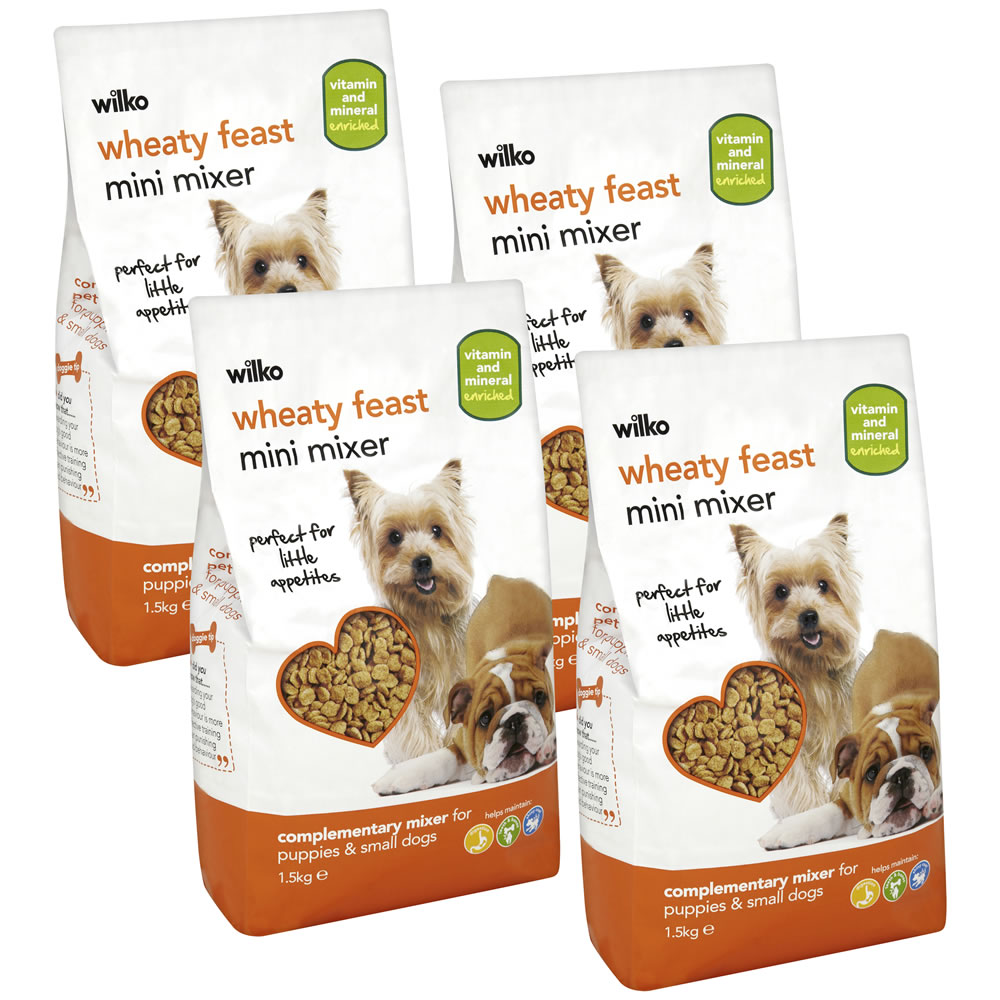 4 Pack Wilko Wheaty Feast Dog Mini Mixer 1.5kg Wilko