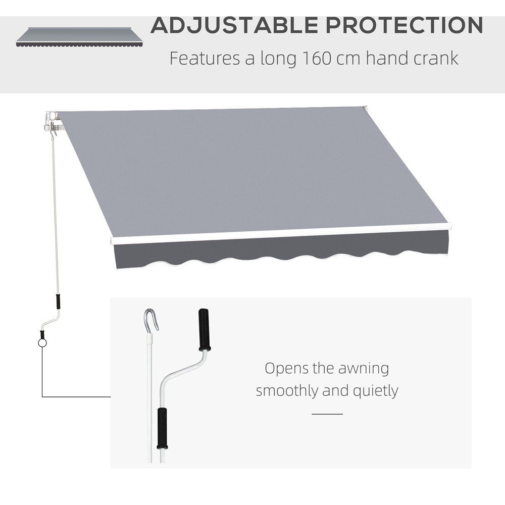 Outsunny Grey Manual Retractable Awning 2.5 x 2m Image 4