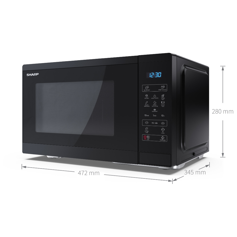Sharp Black 25L Solo Electronic Control Microwave 900W Image 6