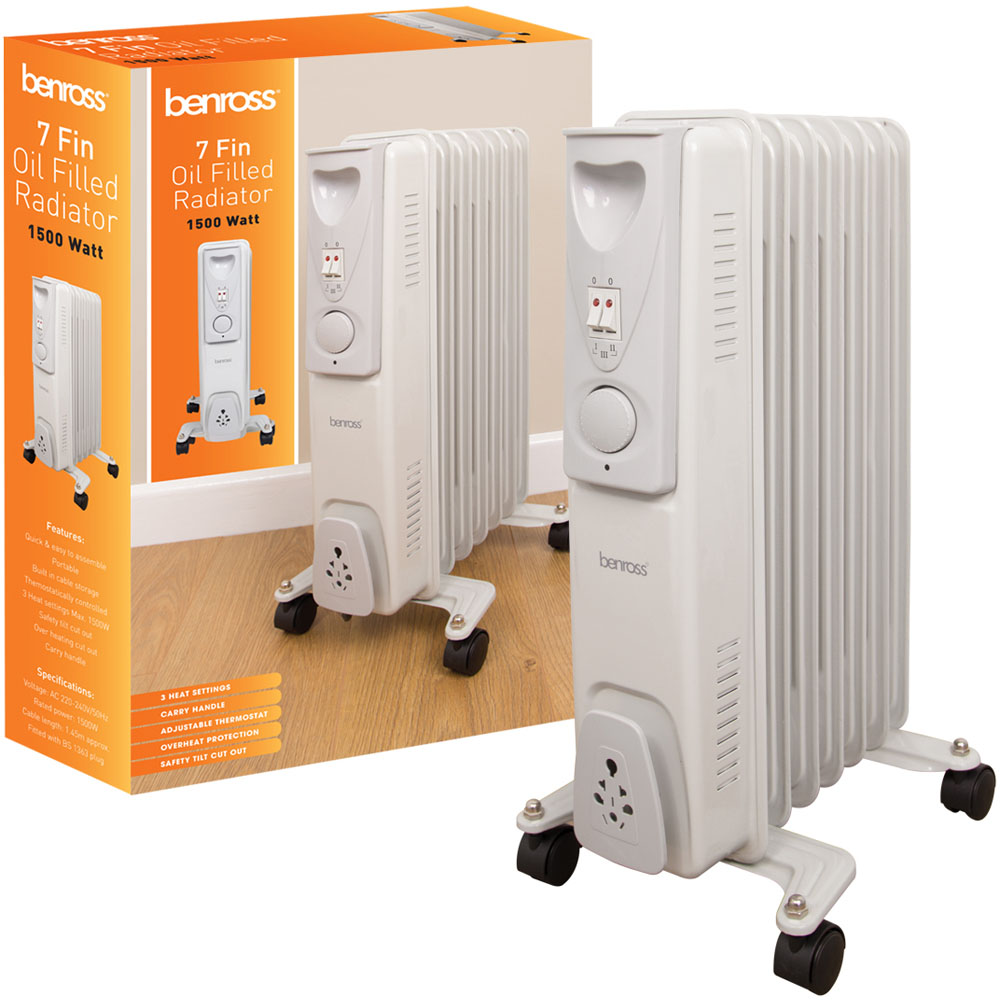 Benross 7 Fin White Oil Filled Radiator 1500W Image 3