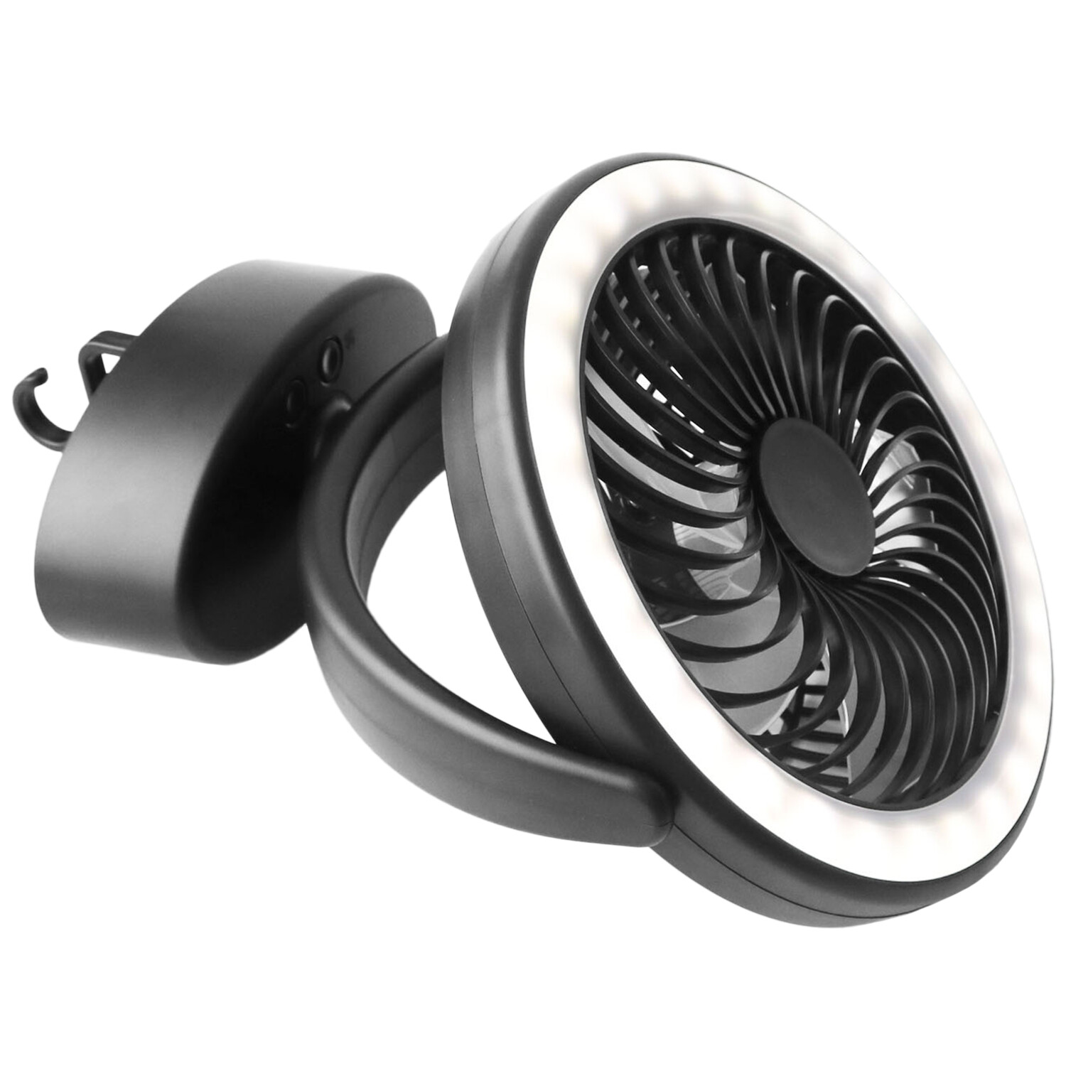 LED Camping Light and Fan Black Image 5