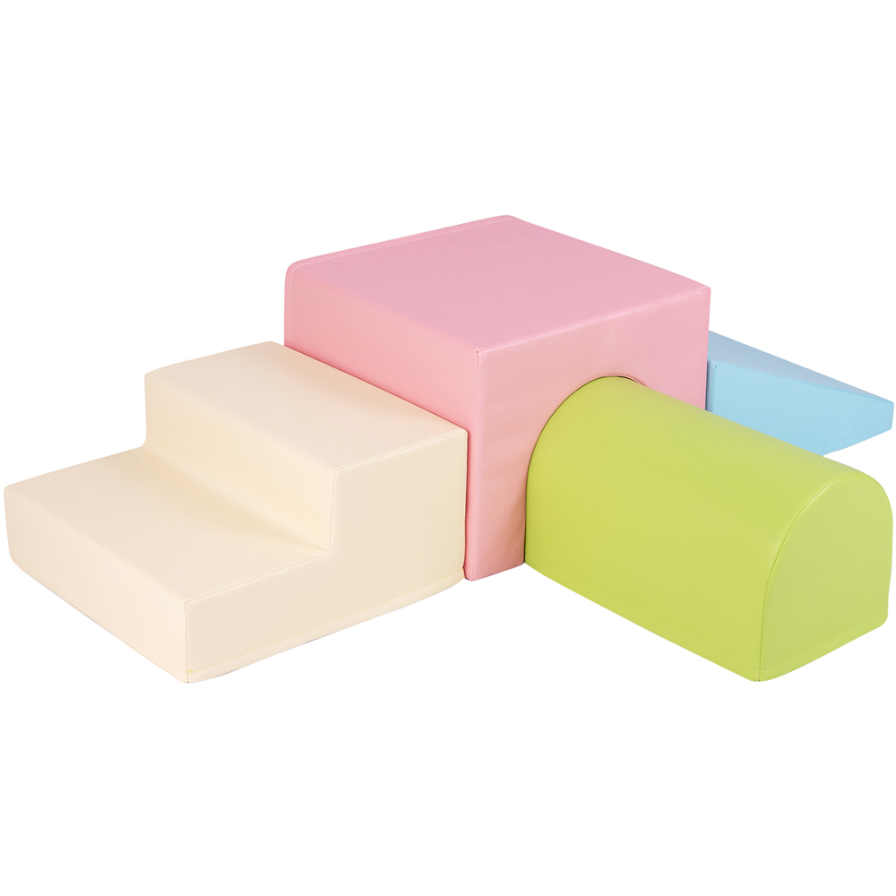 Costway Pink Infant Baby and Toddlers Climb and Crawl Playset 4 Piece Image 1