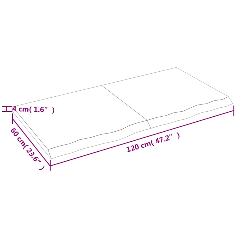 vidaXL 120cm Treated Solid Oak Wood Floating Wall Shelf Image 8