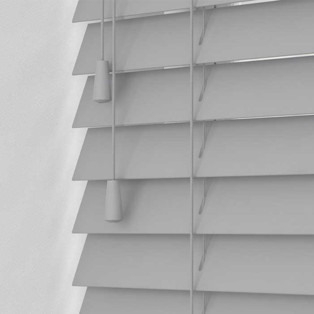 New Edge Blinds Wooden Venetian Blinds with Strings Pebble Grey 165cm ...