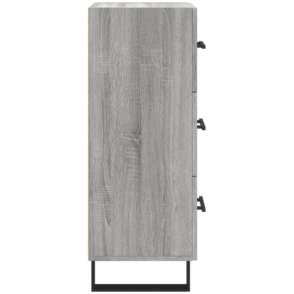 vidaXL 3 Drawer Grey Sonoma Wooden Sideboard Image 7