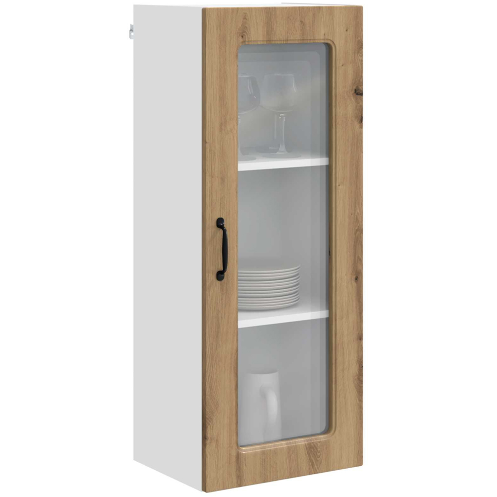 vidaXL Single Glass Door Artisan Oak Kitchen Wall Cabinet Image 3
