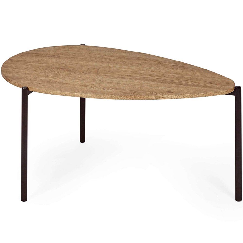 Julian Bowen Lorette Oak Effect Teardrop Nest of Tables Set of 2 Image 5