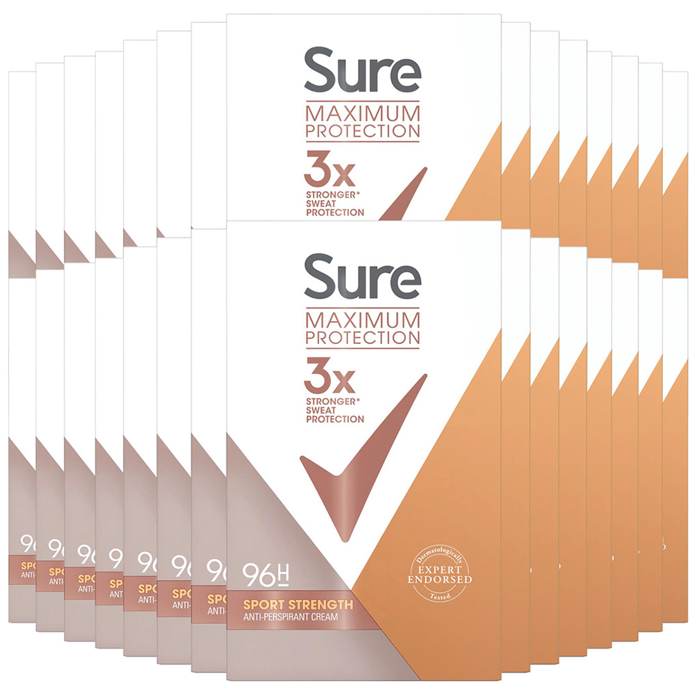 Sure Women Maximum Protection Sport Strength Anti-Perspirant Deodorant Cream Stick 45ml 30 Pack Image 1