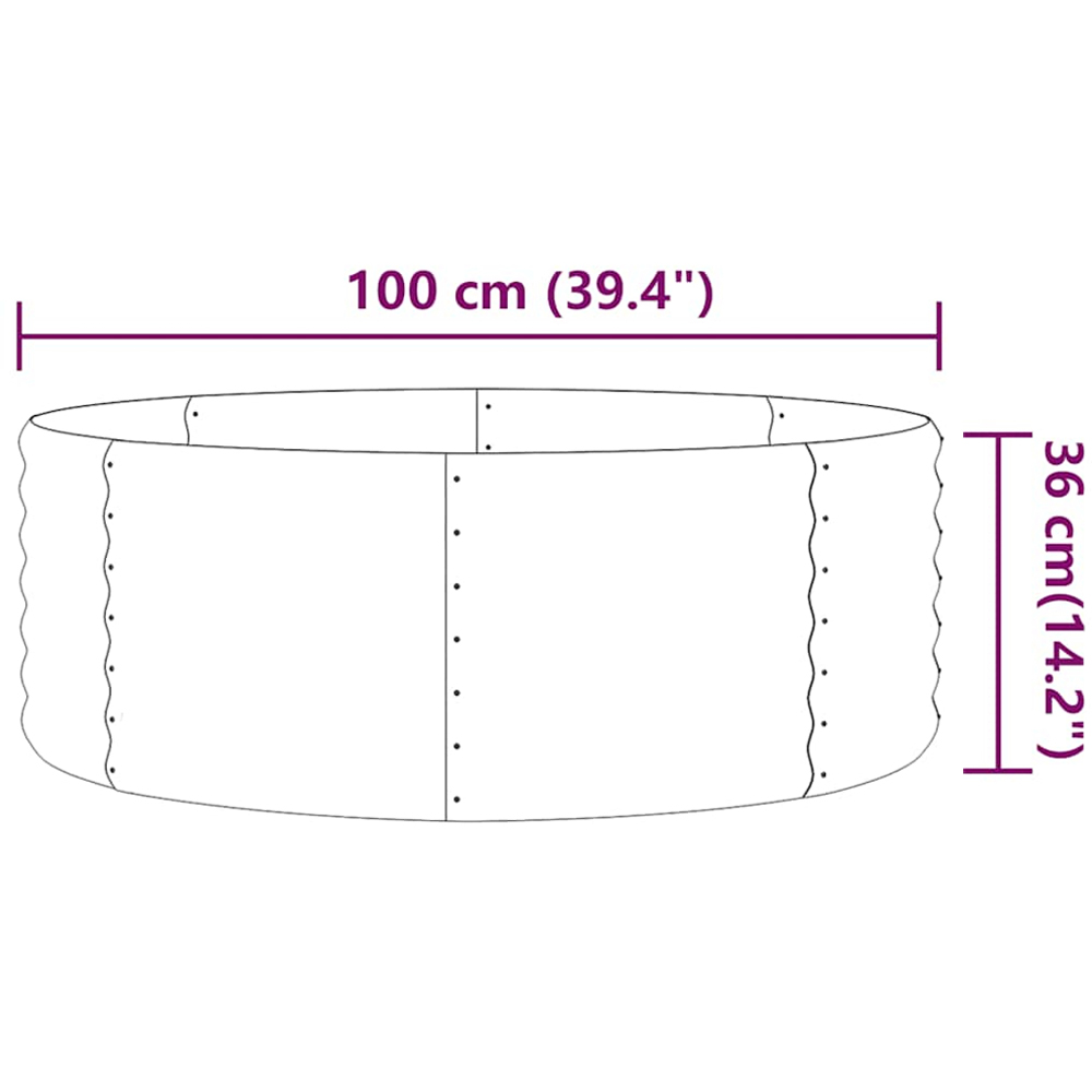 vidaXL Anthracite Galvanised Steel Raised Garden Bed 36 x 100 x 100 Image 3