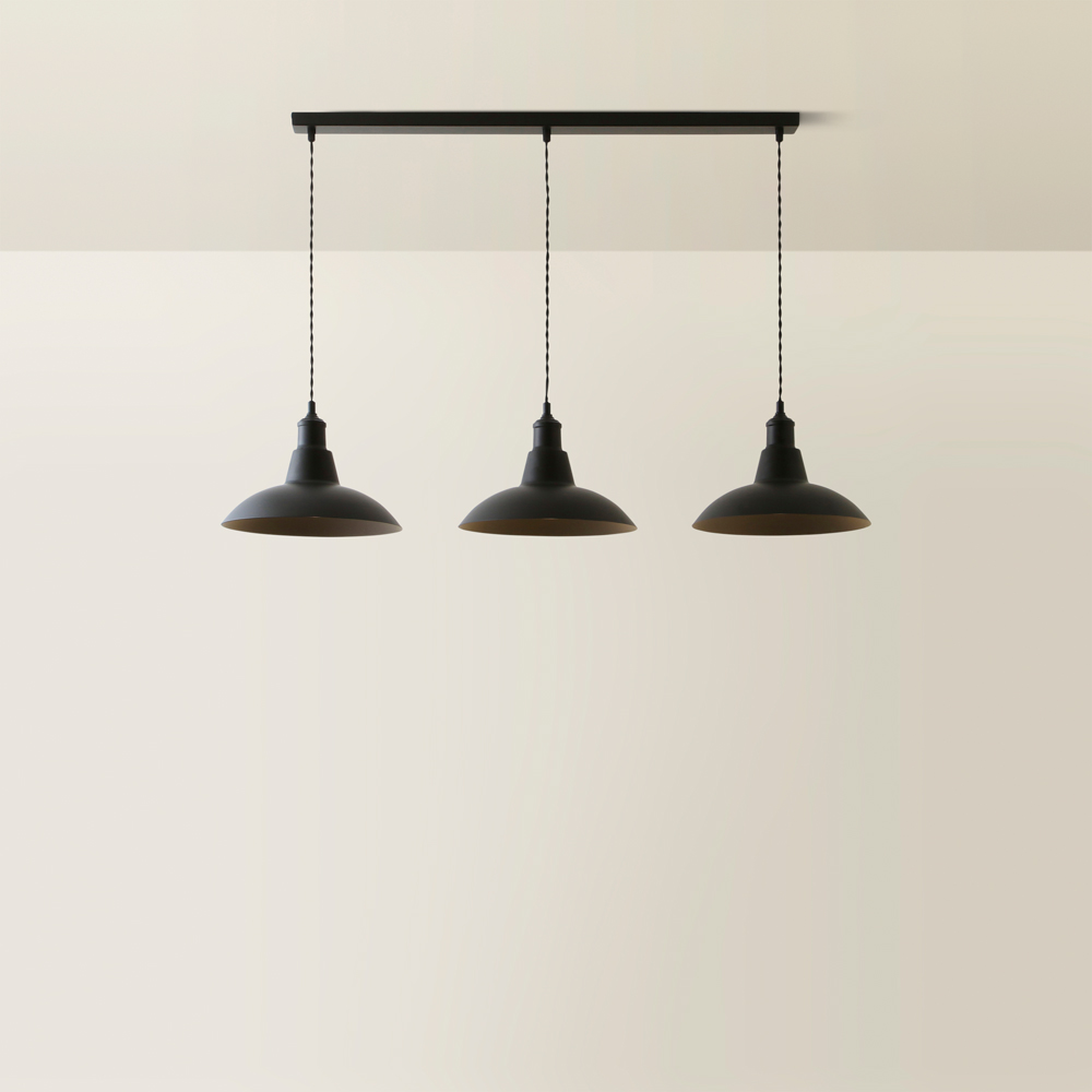 ValueLights Civic Matte Black 3 Drop Diner Bar Matte Black LED Ceiling Pendant Light Image 5
