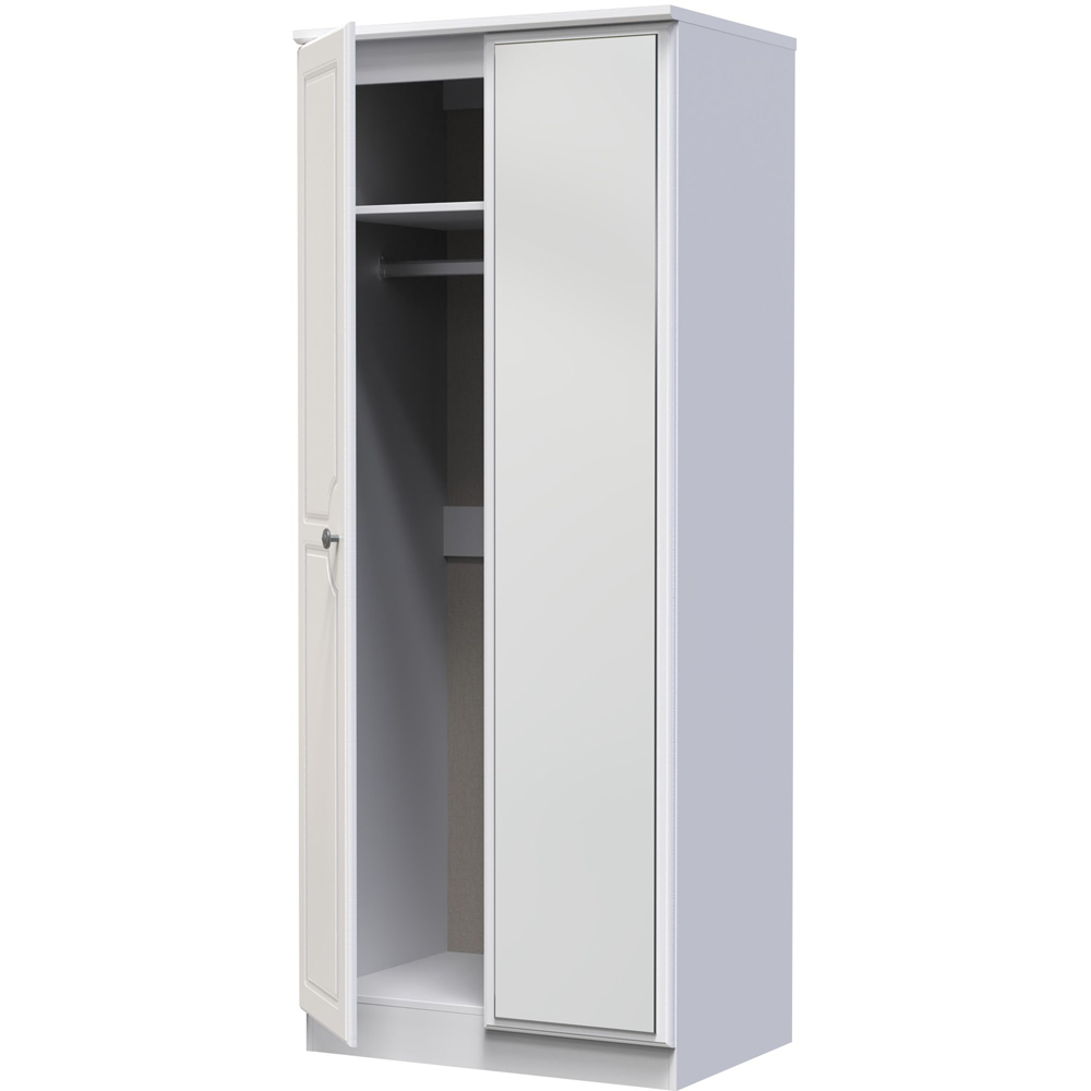 Crowndale Pembroke 2 Door Matt White Mirror Wardrobe Ready Assembled Image 6