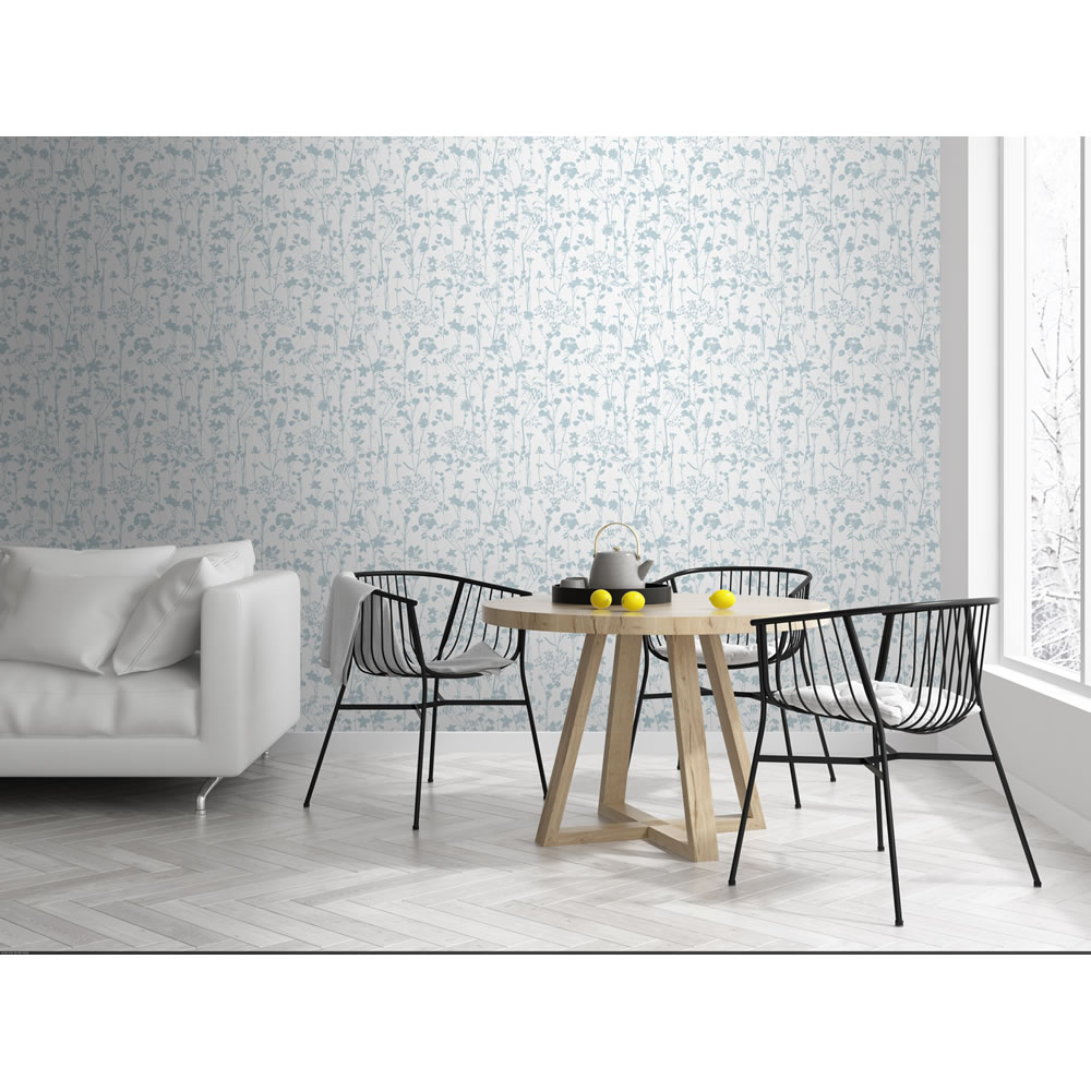 Wilko Wallpaper Country Sprigs Duck Egg Image 2