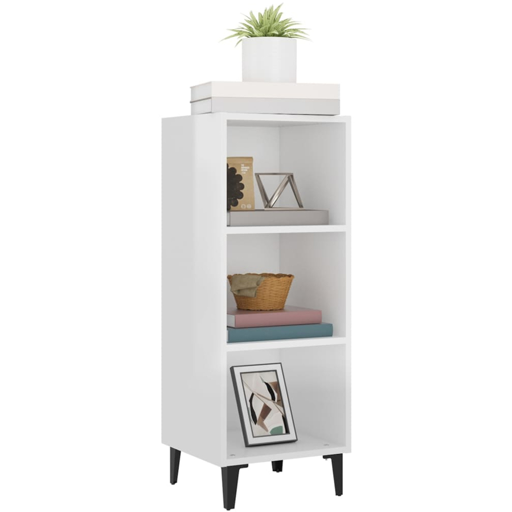 vidaXL 3 Shelf High Gloss White Sideboard Image 4
