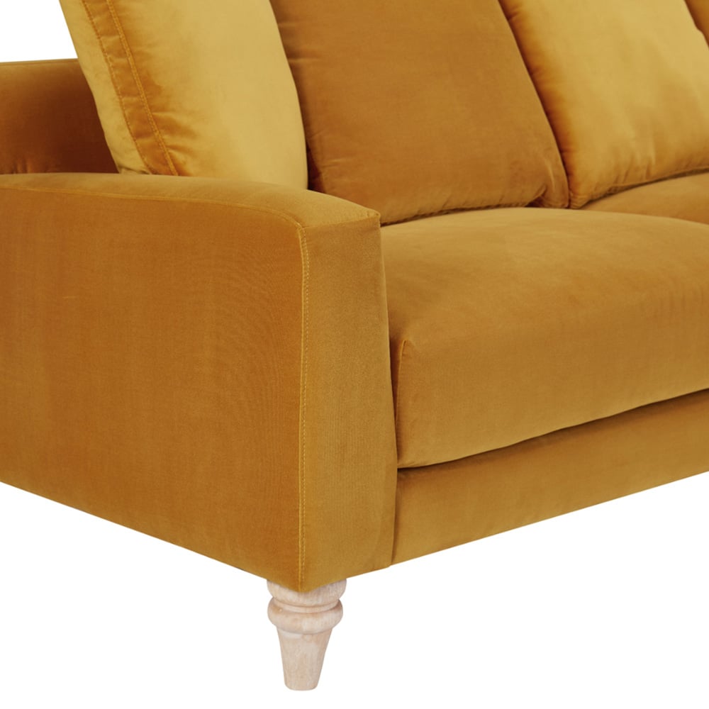Home Detail Covent 3 Seater Mustard Gold Velvet Sofa Image 7