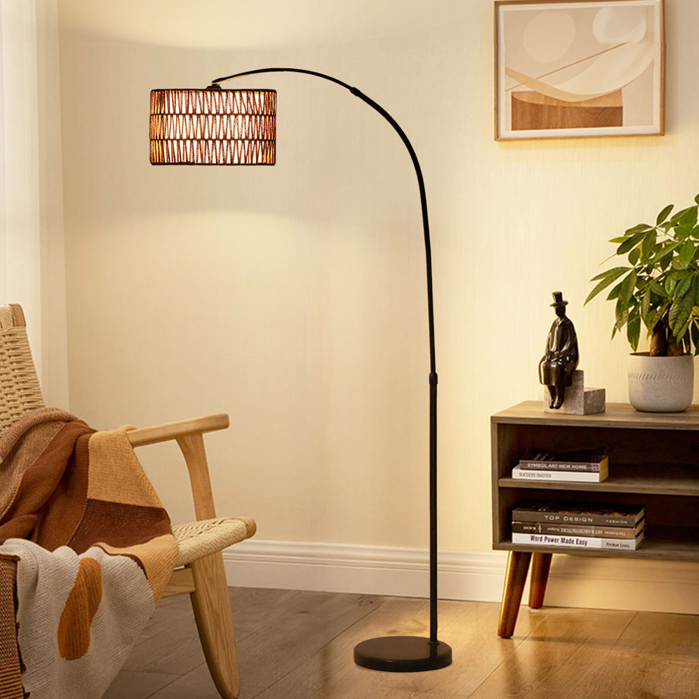 Portland Black Floor Lamp with Foot Switch Image 8