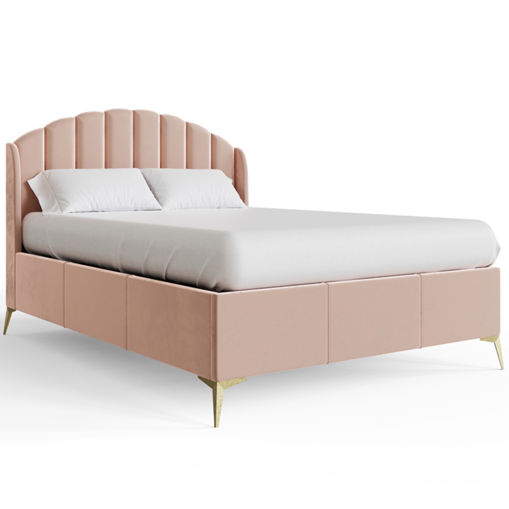 GFW Pettine King Size Blush Pink End Lift Ottoman Storage Bed Image 5